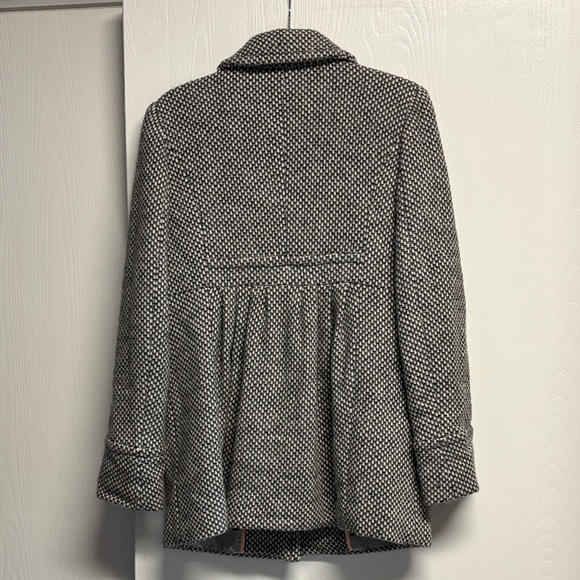 J. Crew Factory Black and White Wool Blend Pea Coat - Picture 3 of 11